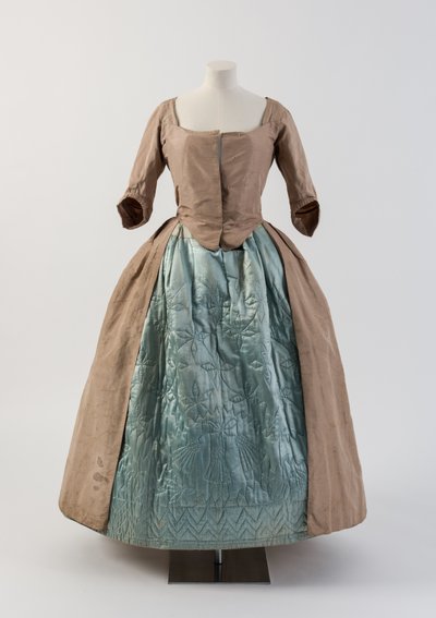 Blue quilted silk petticoat with thistle design, 1740s by Unbekannt Unbekannt